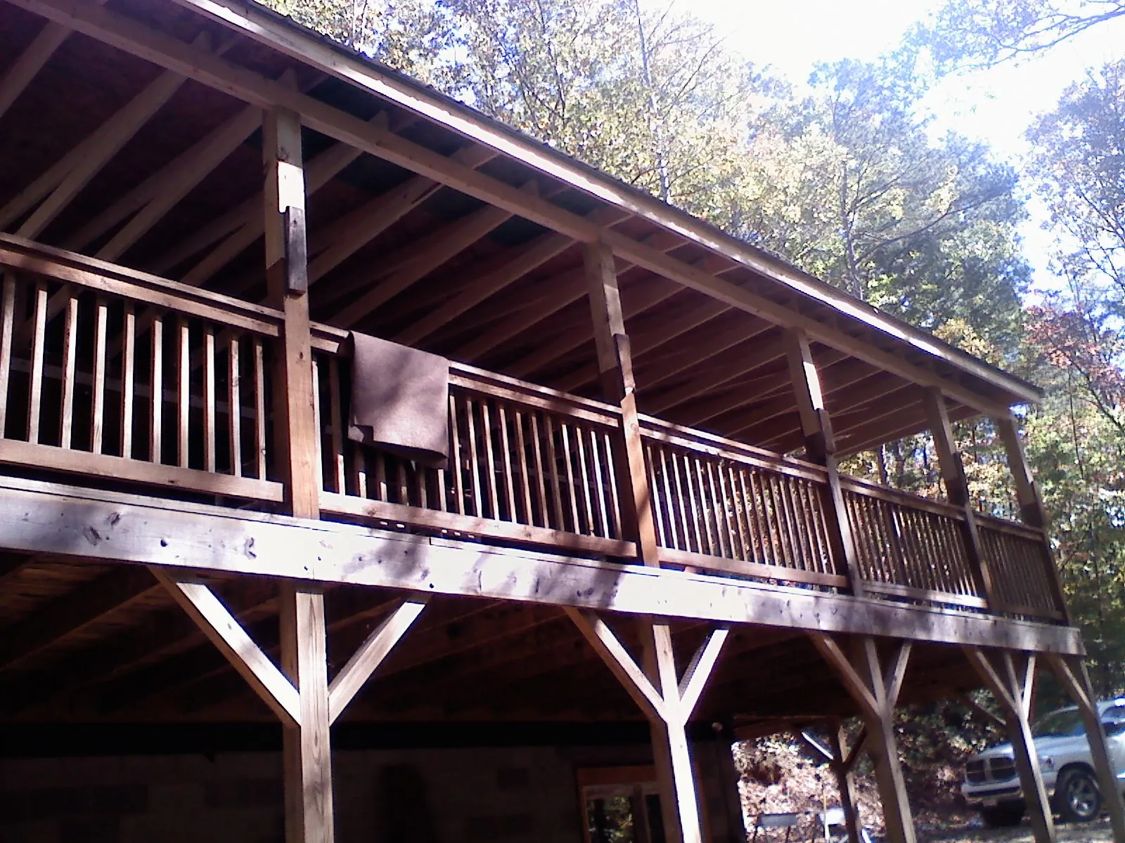 Timber framing under a new elevated porch and deck — Roof Leak Repair in Westbury by Roofing Brothers